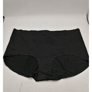 Nearly Nude Womens Panties Black Nylon Blend Briefs Cotton Liner XL 1X NEW